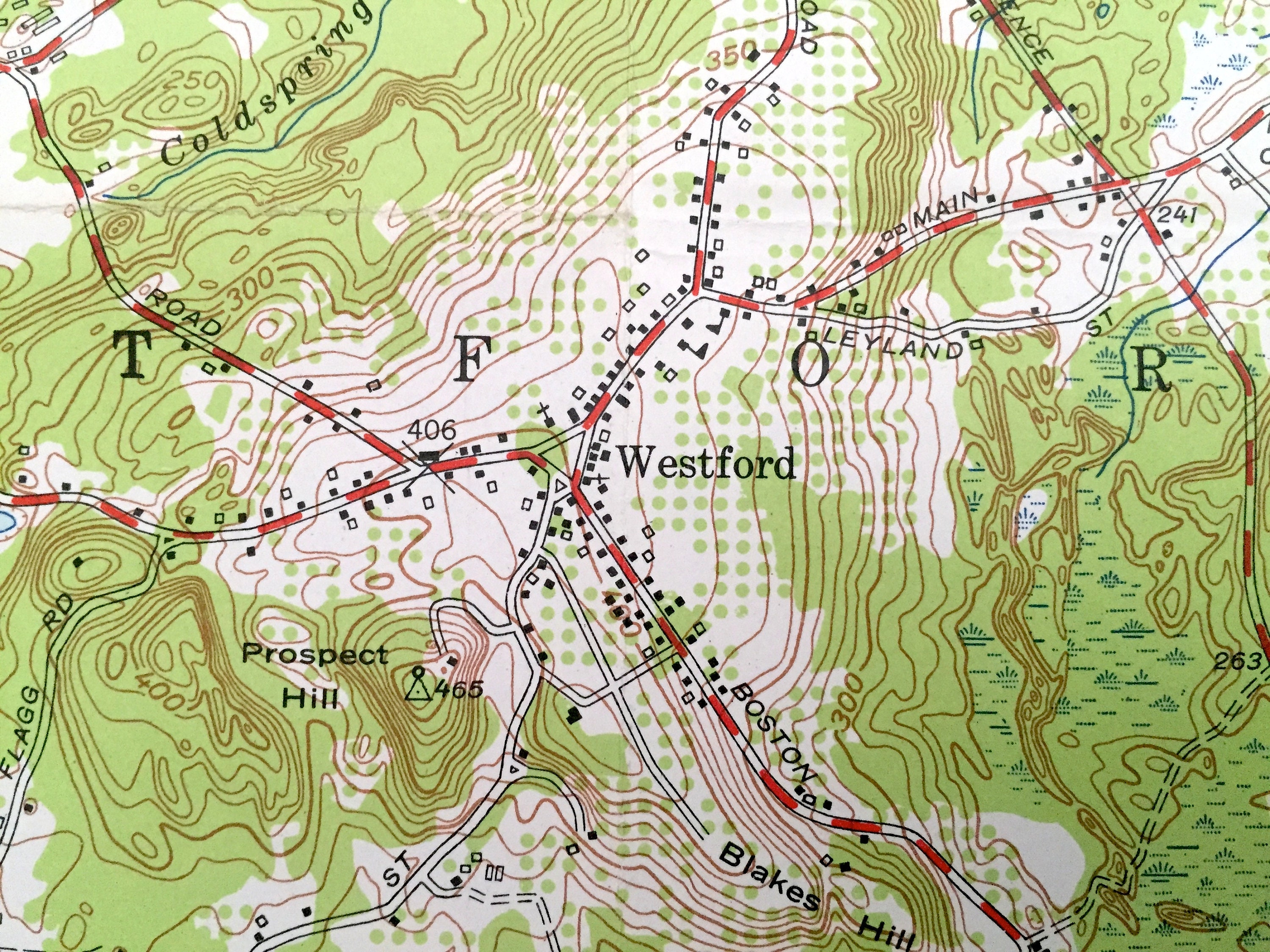 アンティーク ウェストフォード、マサチューセッツ州 1950 年米国地質