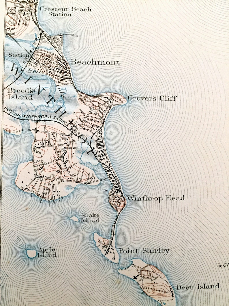 Antique Boston Harbor Massachusetts 1886 US Geological Survey Etsy