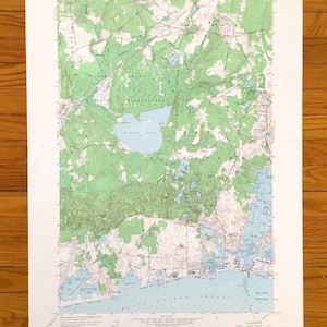 Antike Kingston, Rhode Island Topographische Karte von 1957 - Washington County, Wakefield, Peace Dale Point Judith Matunuck RI