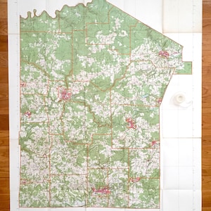 Antique Jefferson County, Pennsylvania 1974 Geological Survey Map – Brookville, Punxsutawney, Big Run, Reynoldsville, Brockway Sykesville PA