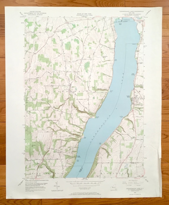 Antique Canandaigua Lake New York 1951 US Geological Survey Etsy