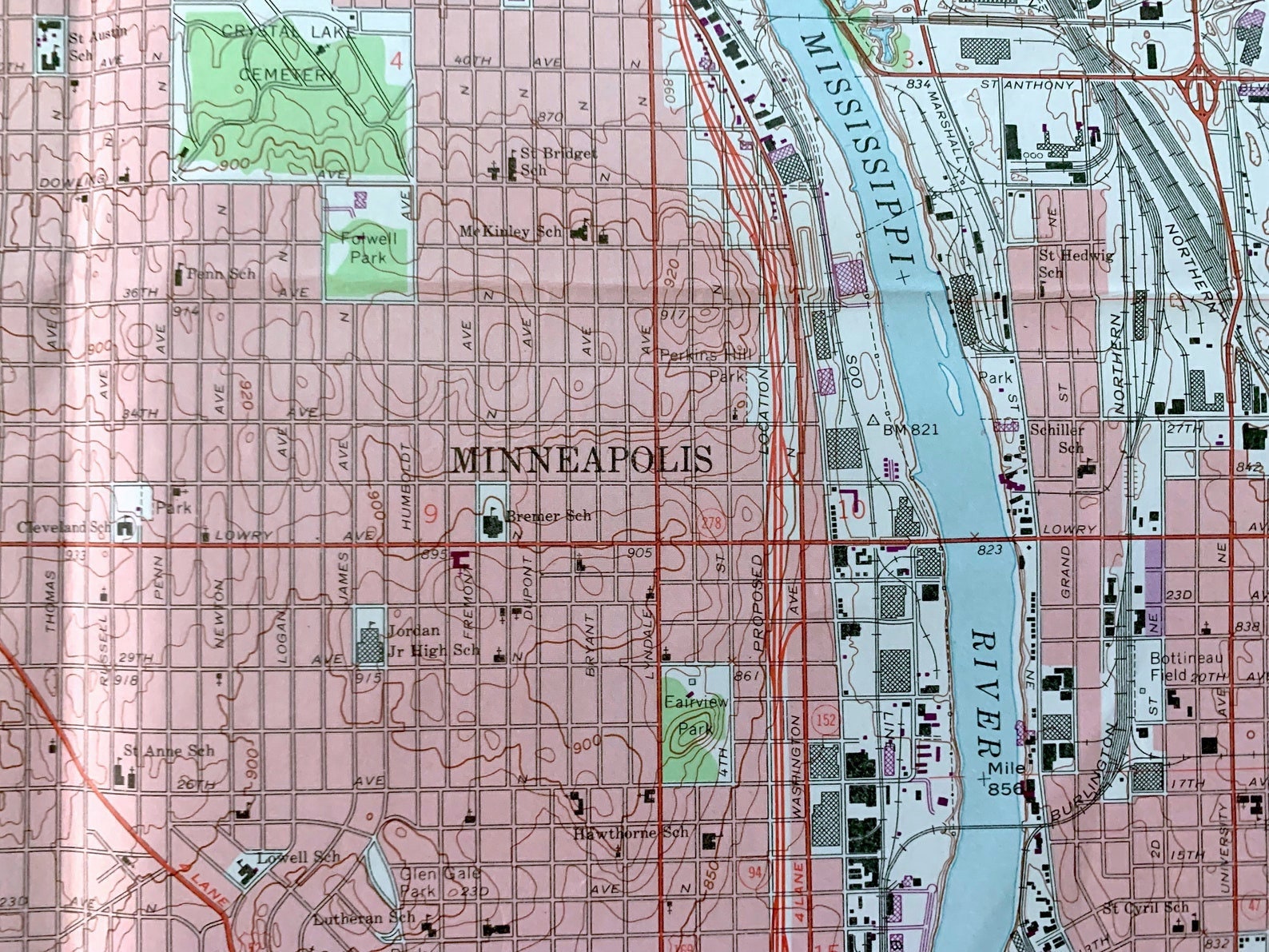 Antique Circle Pines, Minnesota 1967 US Geological Survey Topographic