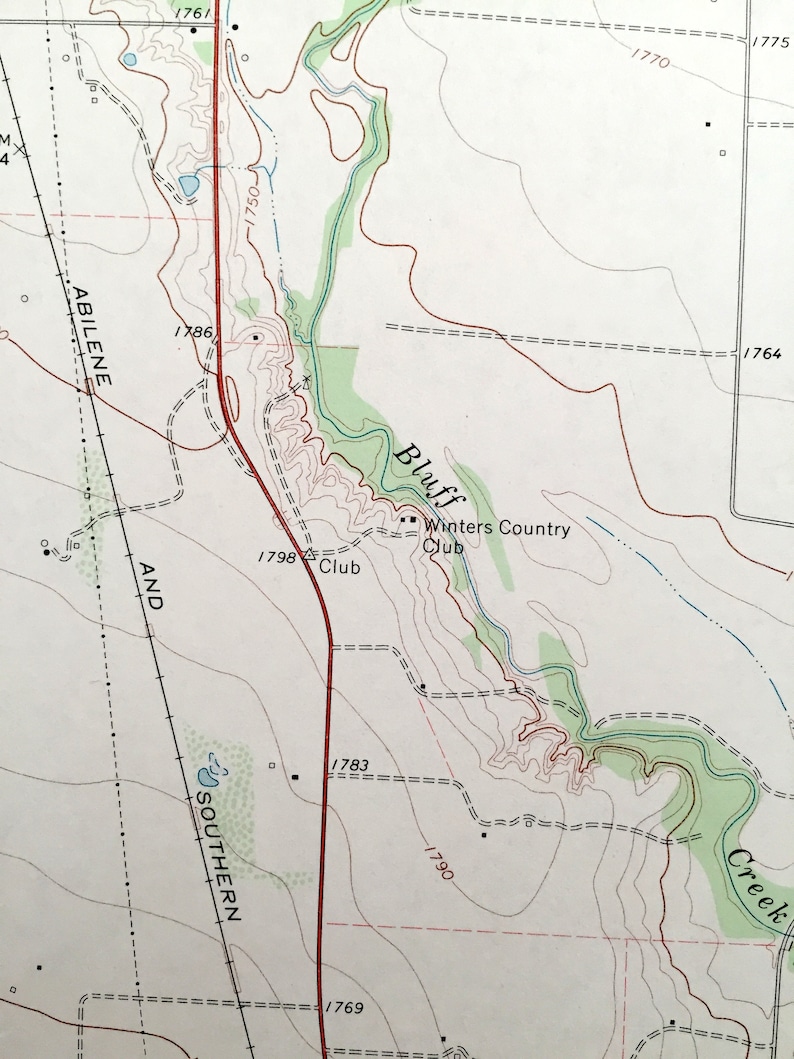 Antique Winters Texas 1967 US Geological Survey Topographic Etsy