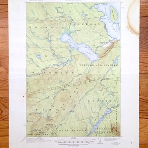 Antique Brassua Lake, Maine 1921 US Geological Survey Topografische Kaart – Moosehead Lake, Indian Pond, Tomhegan, Rockwood, Misery, Sapling, ME