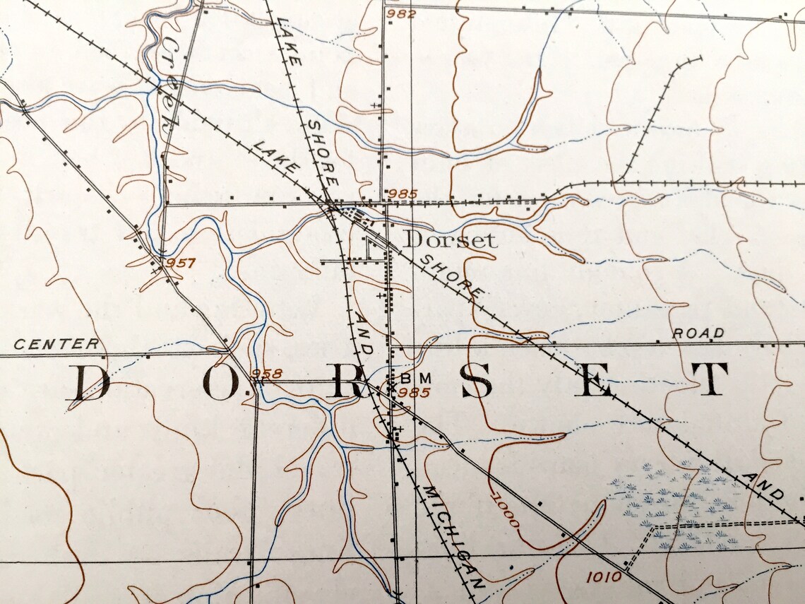Antique Andover Ohio 1907 US Geological Survey Topographic Etsy