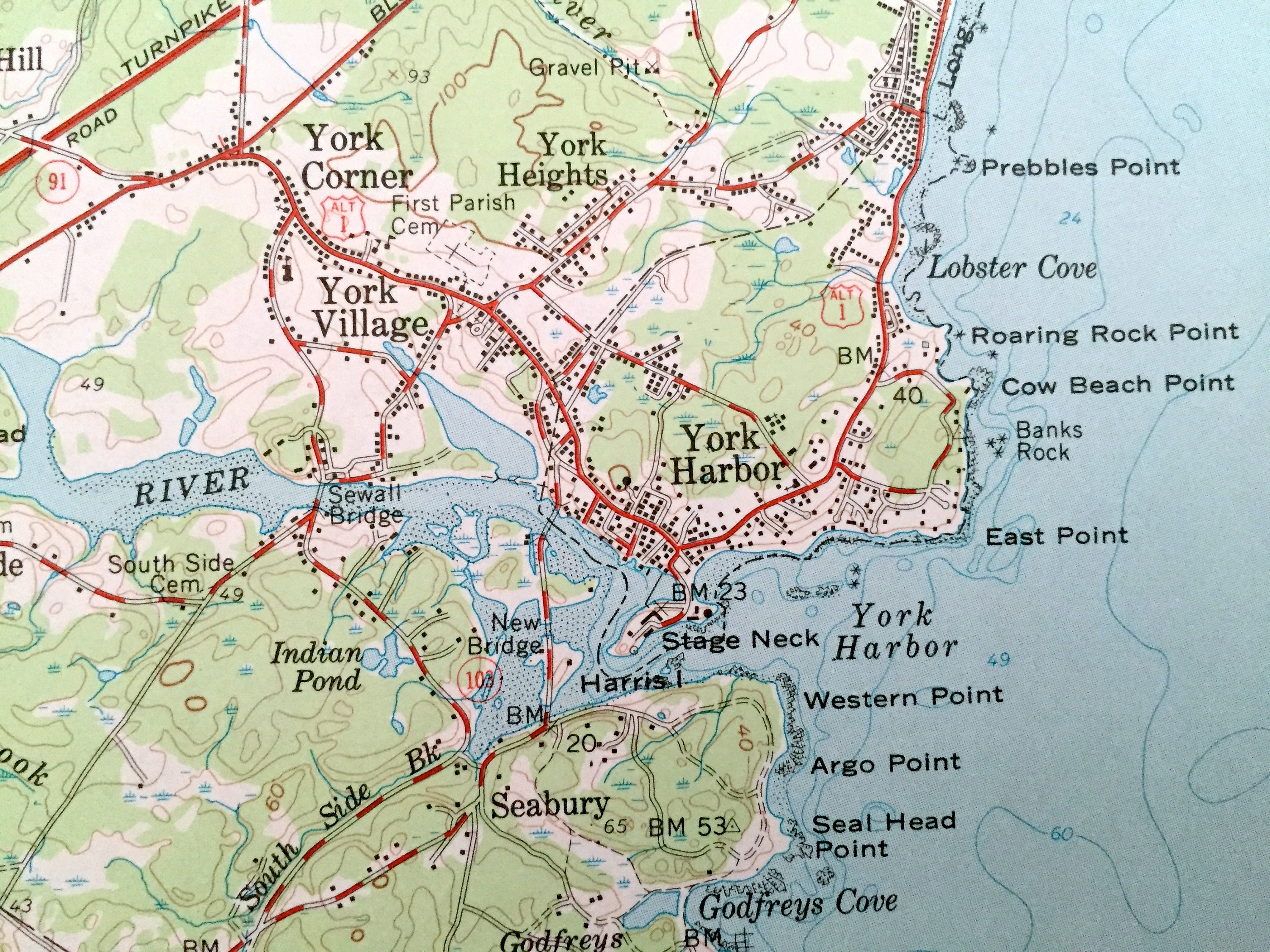 Antique Kittery Maine 1956 US Geological Survey Topographic Etsy