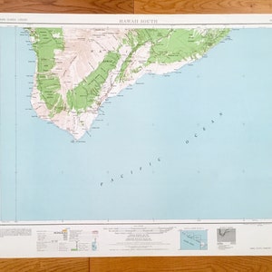 Antique Hawaii South 1962 US Geological Survey Topographic Map – Kaalualu, Pahala, Honaunau, Kealia, Mauna Loa, Kilauea Crater, Kau Desert