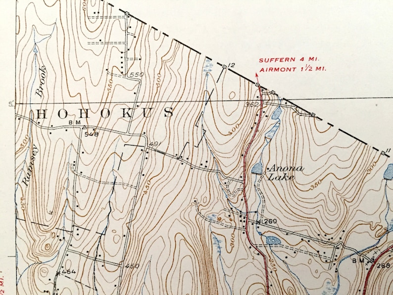 Antique Park Ridge New Jersey 1939 US Geological Survey Map Etsy