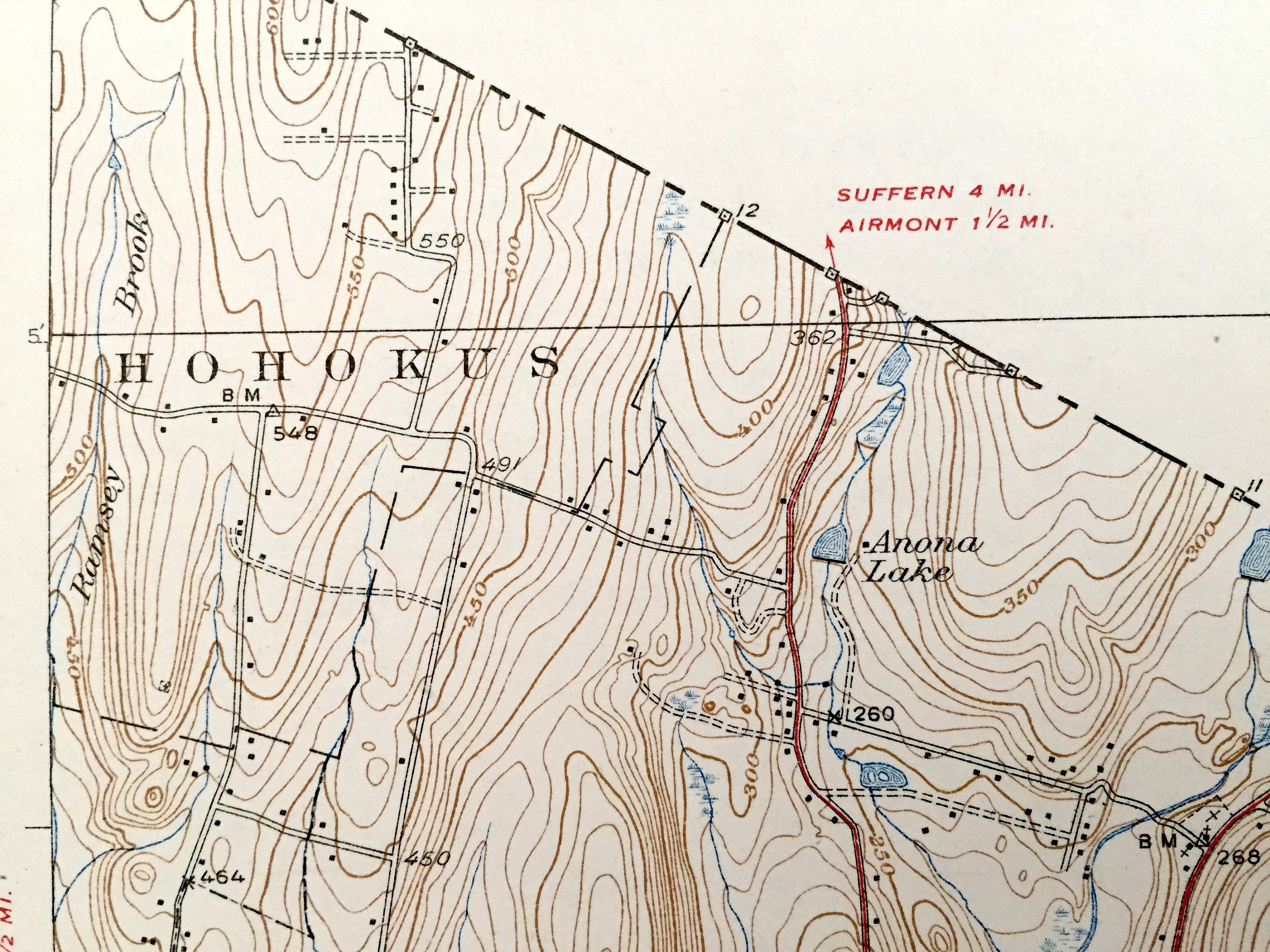 Antique Park Ridge New Jersey 1939 US Geological Survey Map Etsy