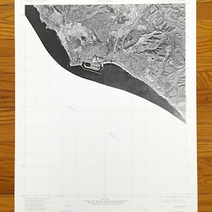 Antique Dana Point, Californie, 1974 Carte orthophotographique du Service géologique des États-Unis - Laguna sud, baie des Trois Arches, San Juan Capistrano San Clemente, Californie