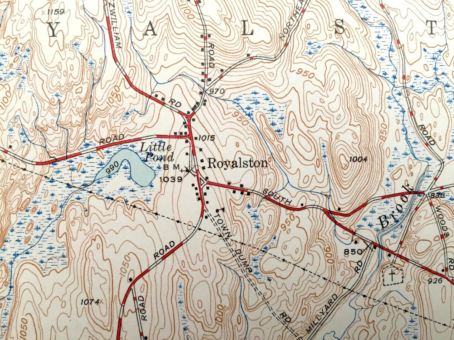 Antique Royalston Massachusetts 1946 US Geological Survey Etsy UK