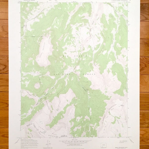 Antique Mesa Mountain, Colorado 1967 US Geological Survey Topographic Map – Saguache, Mineral County, Rio Grande National Forest, CO