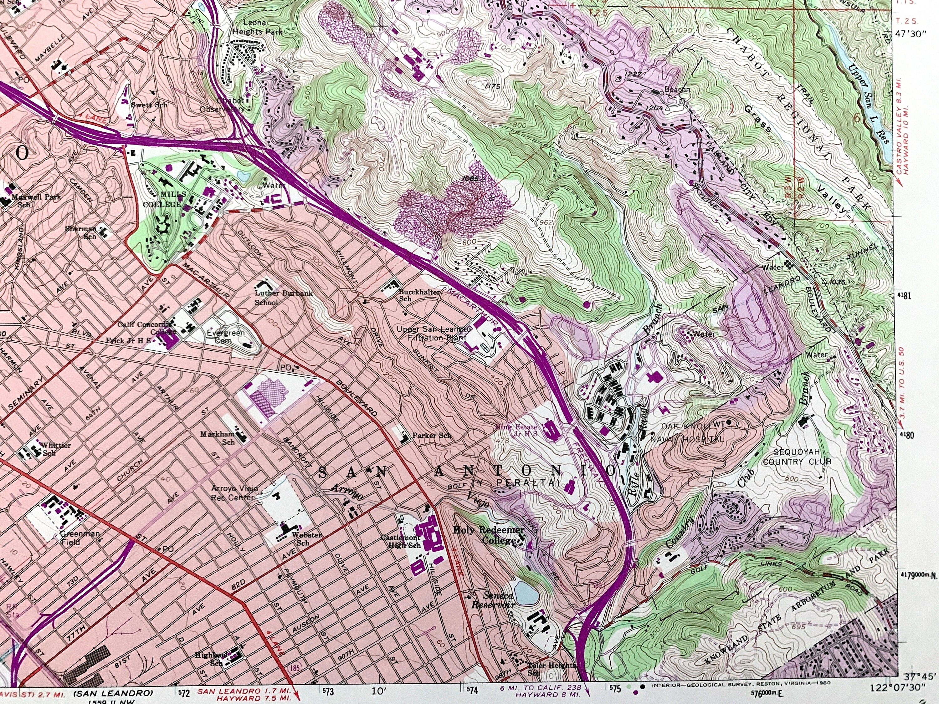 Antique Oakland, California 1959 US Geological Survey Topographic Map – San  Antonio, Alameda, Glorietta, Piedmont, Berkeley, Orinda Tidal CA - Etsy, image size:3000x2250