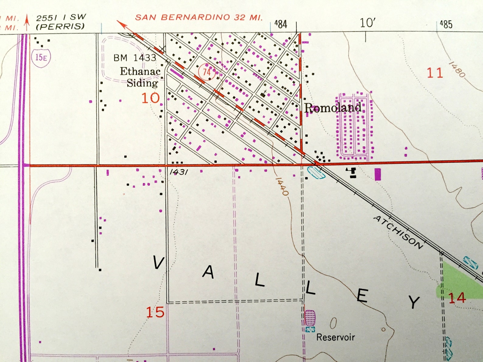 Antique Romoland California 1953 US Geological Survey Etsy Hong Kong