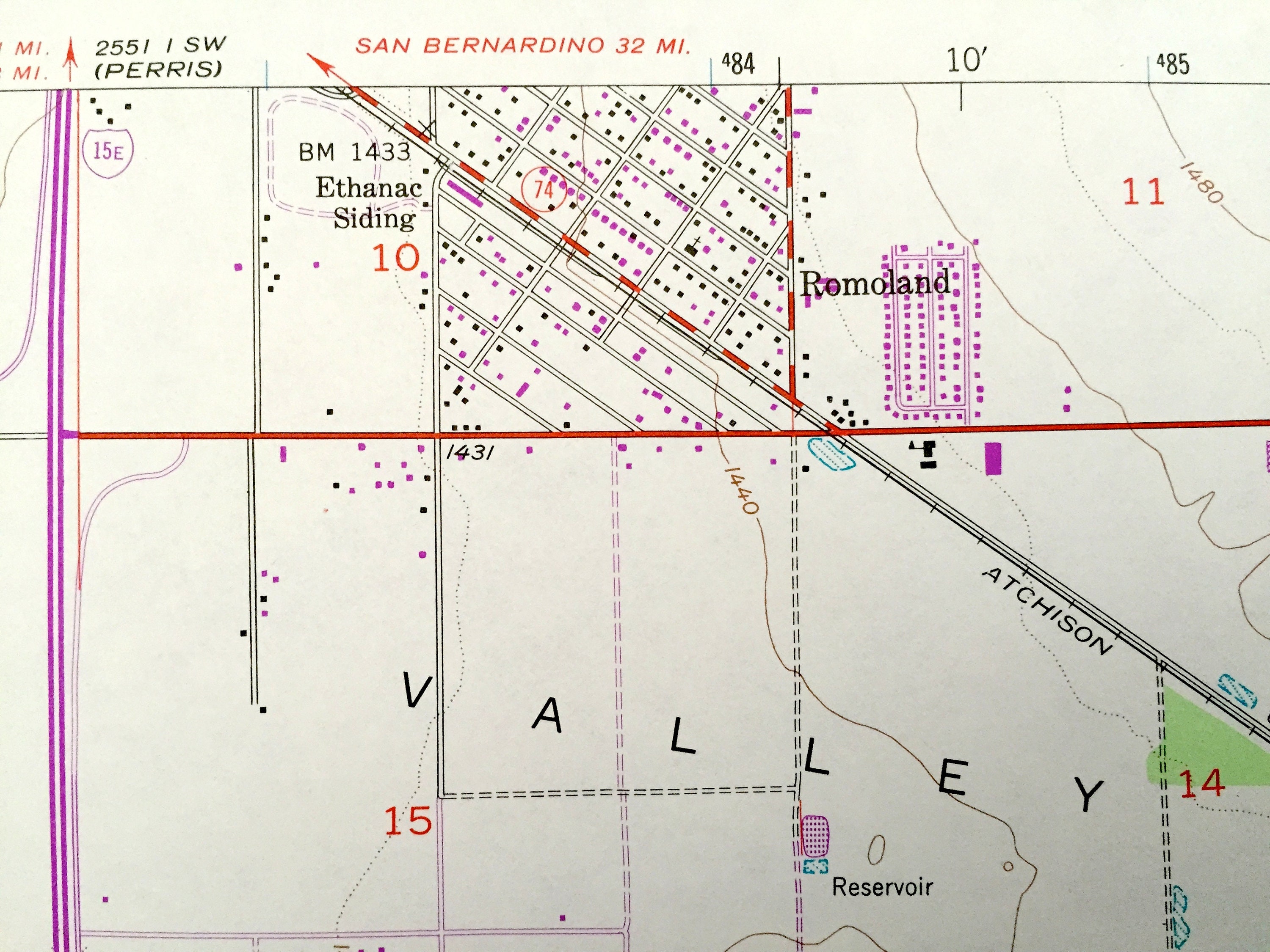 Antique Romoland California 1953 US Geological Survey Etsy Singapore