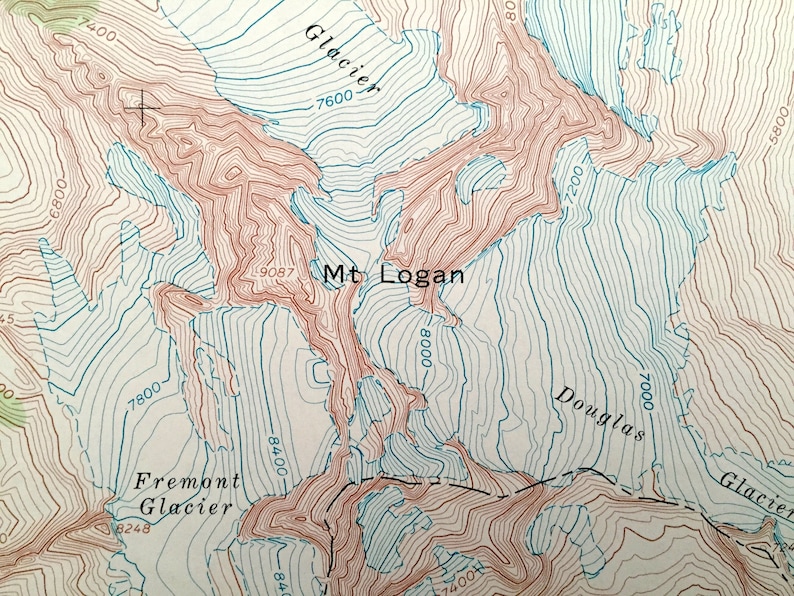 Antique Mt. Logan, Washington 1963 US Geological Survey Topographic Map ...