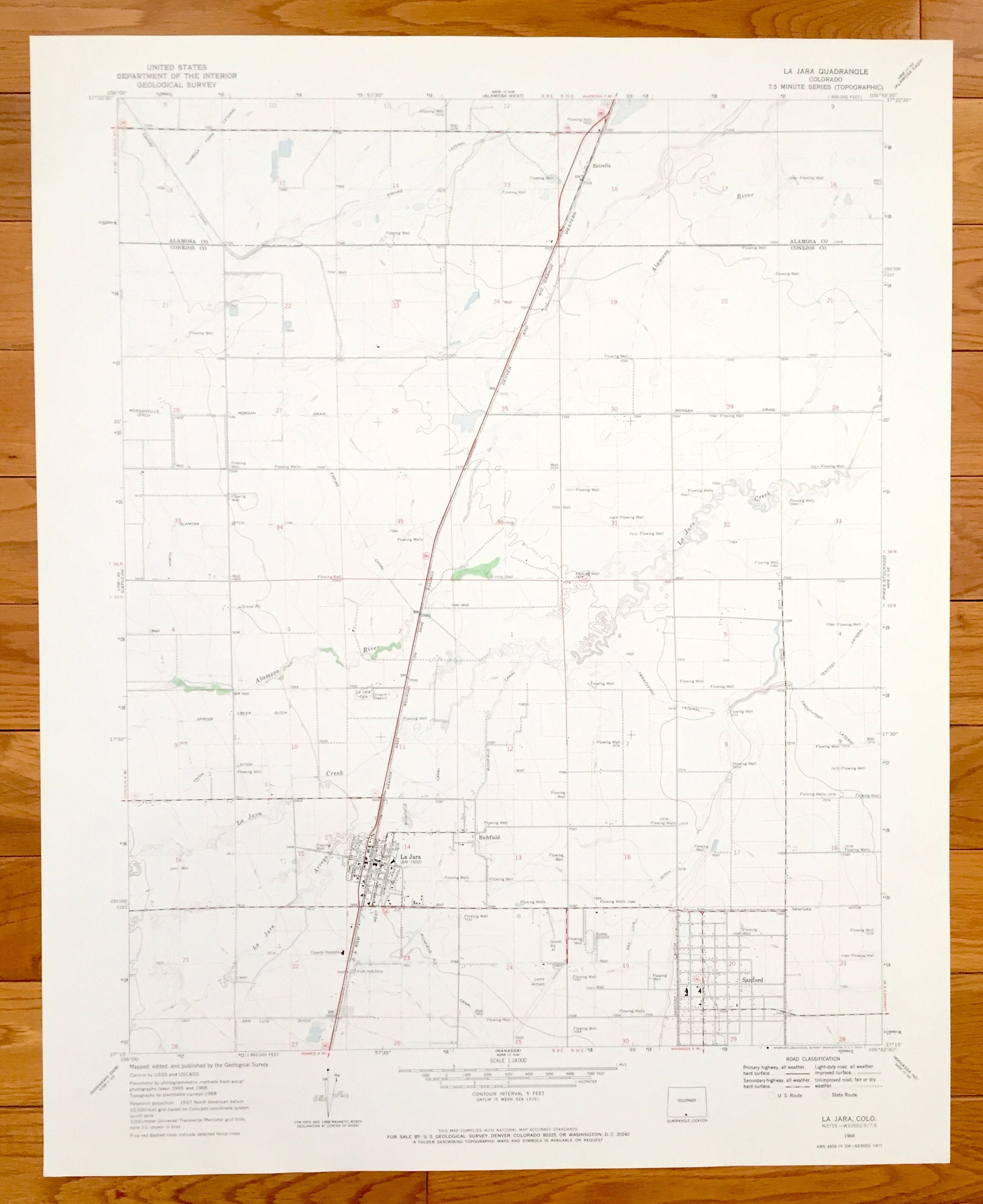 Antique La Jara Colorado 1968 US Geological Survey Etsy