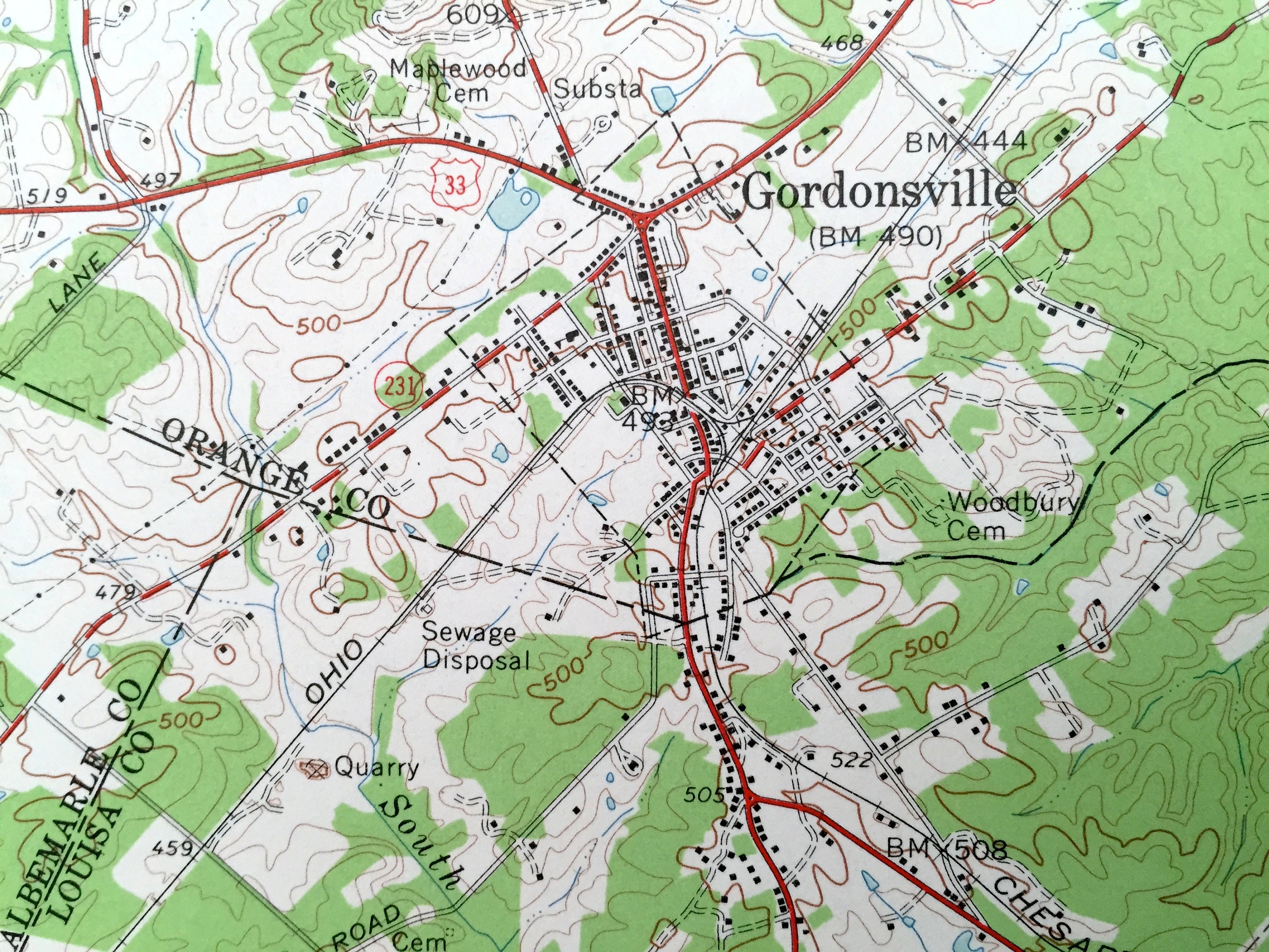Antique Gordonsville Virginia 1961 US Geological Survey Etsy