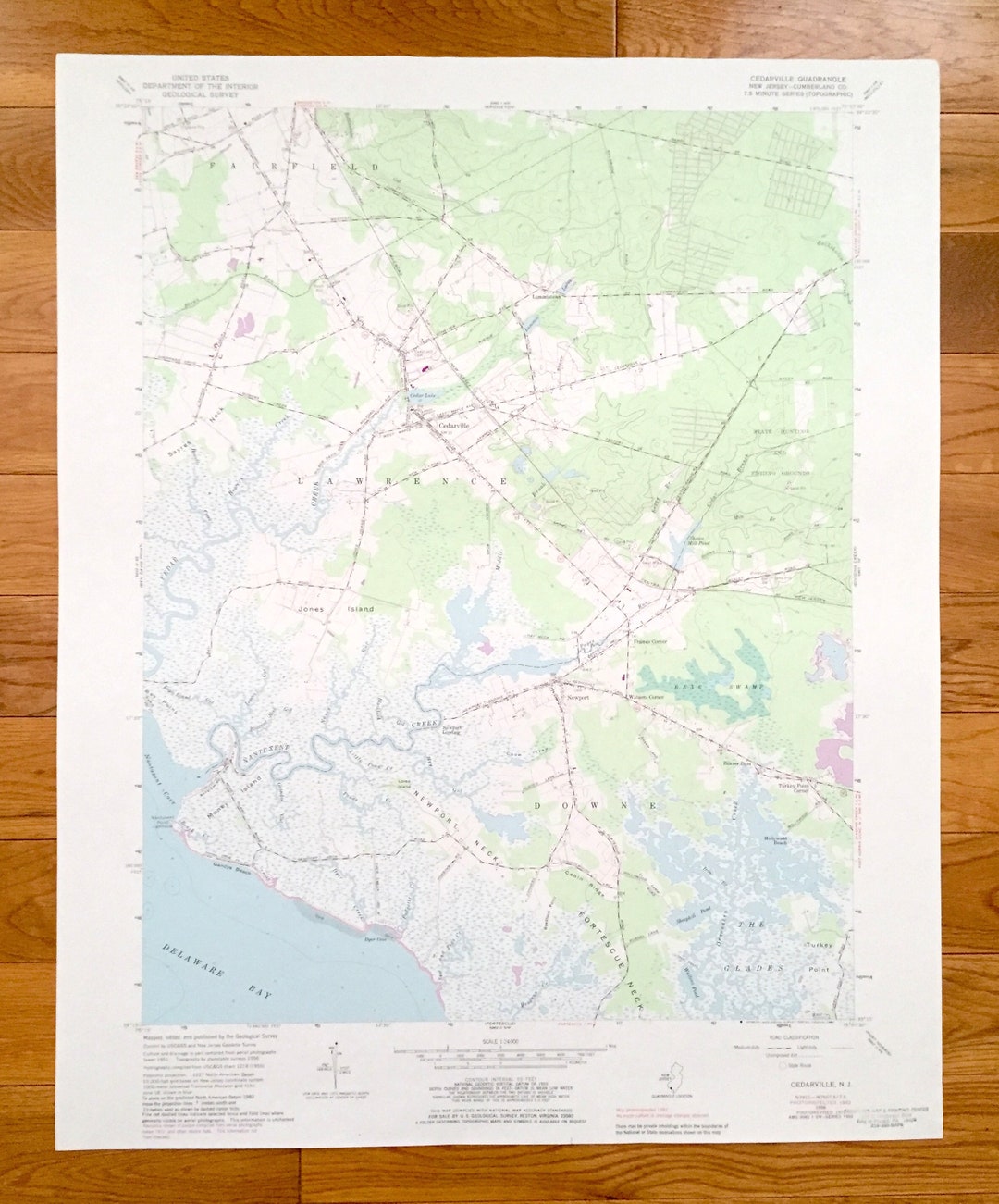 Antique Cedarville New Jersey 1956 US Geological Survey Etsy