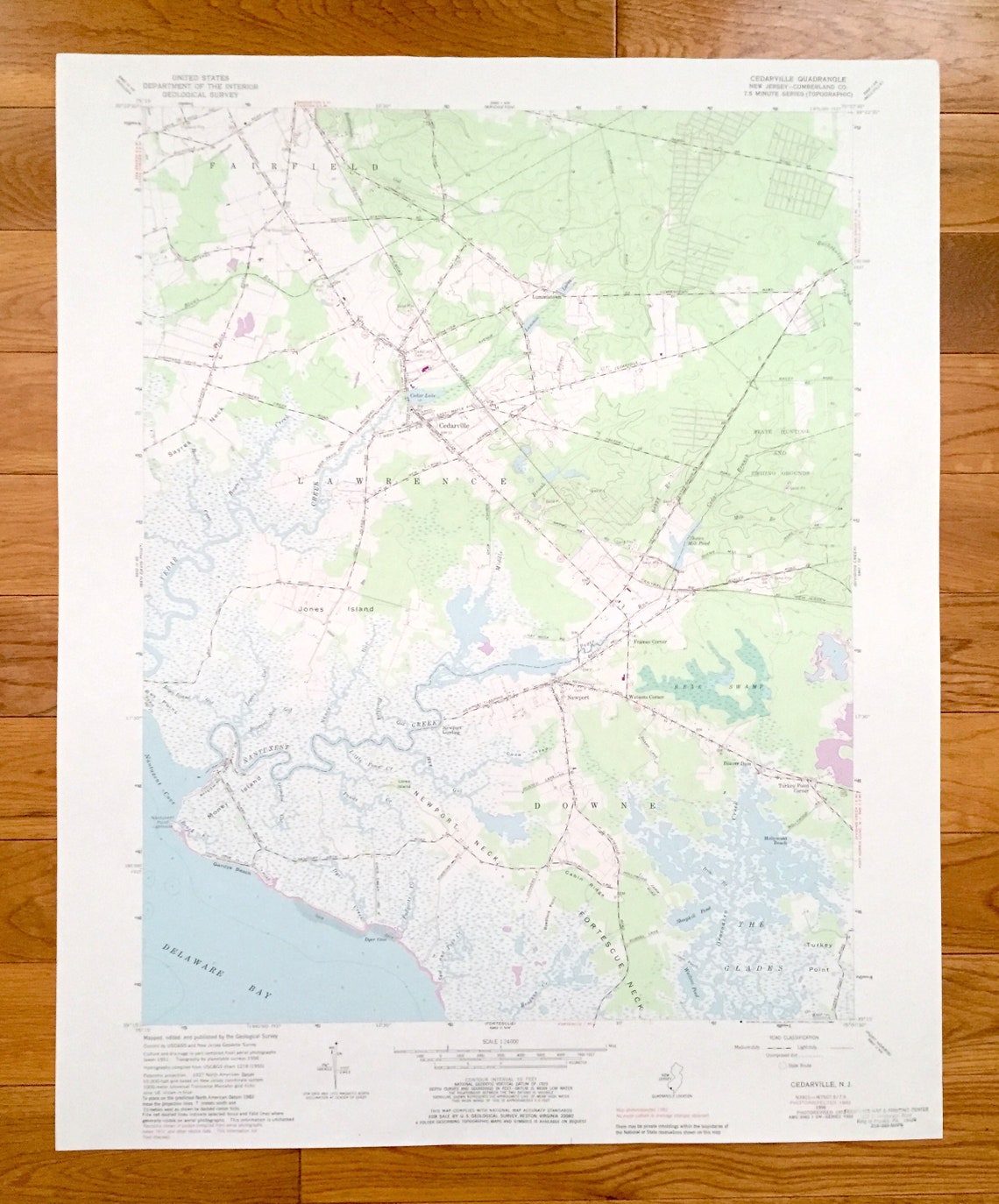 Antique Cedarville New Jersey 1956 US Geological Survey Etsy
