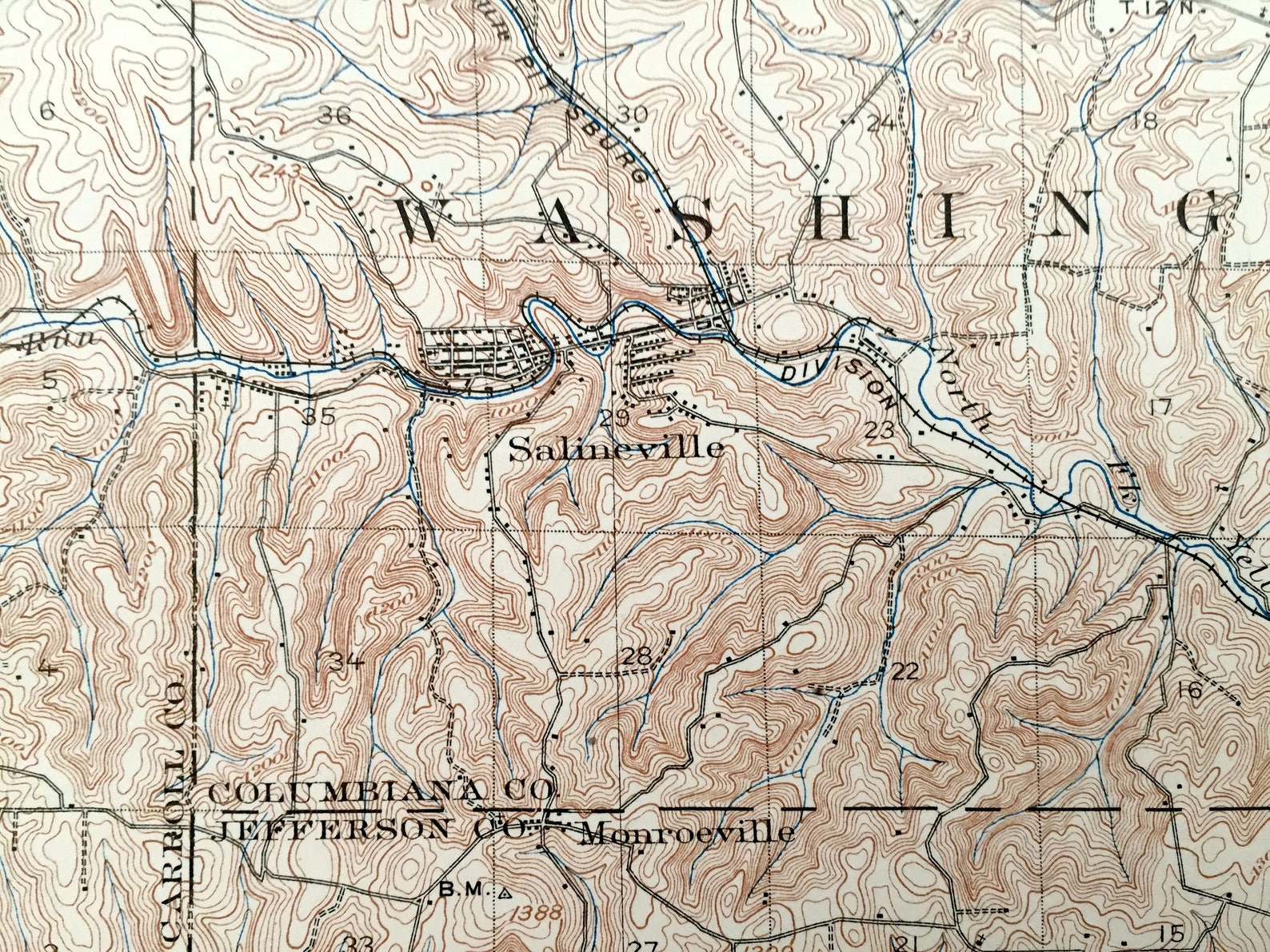 Antique Salineville Ohio 1905 US Geological Survey Etsy