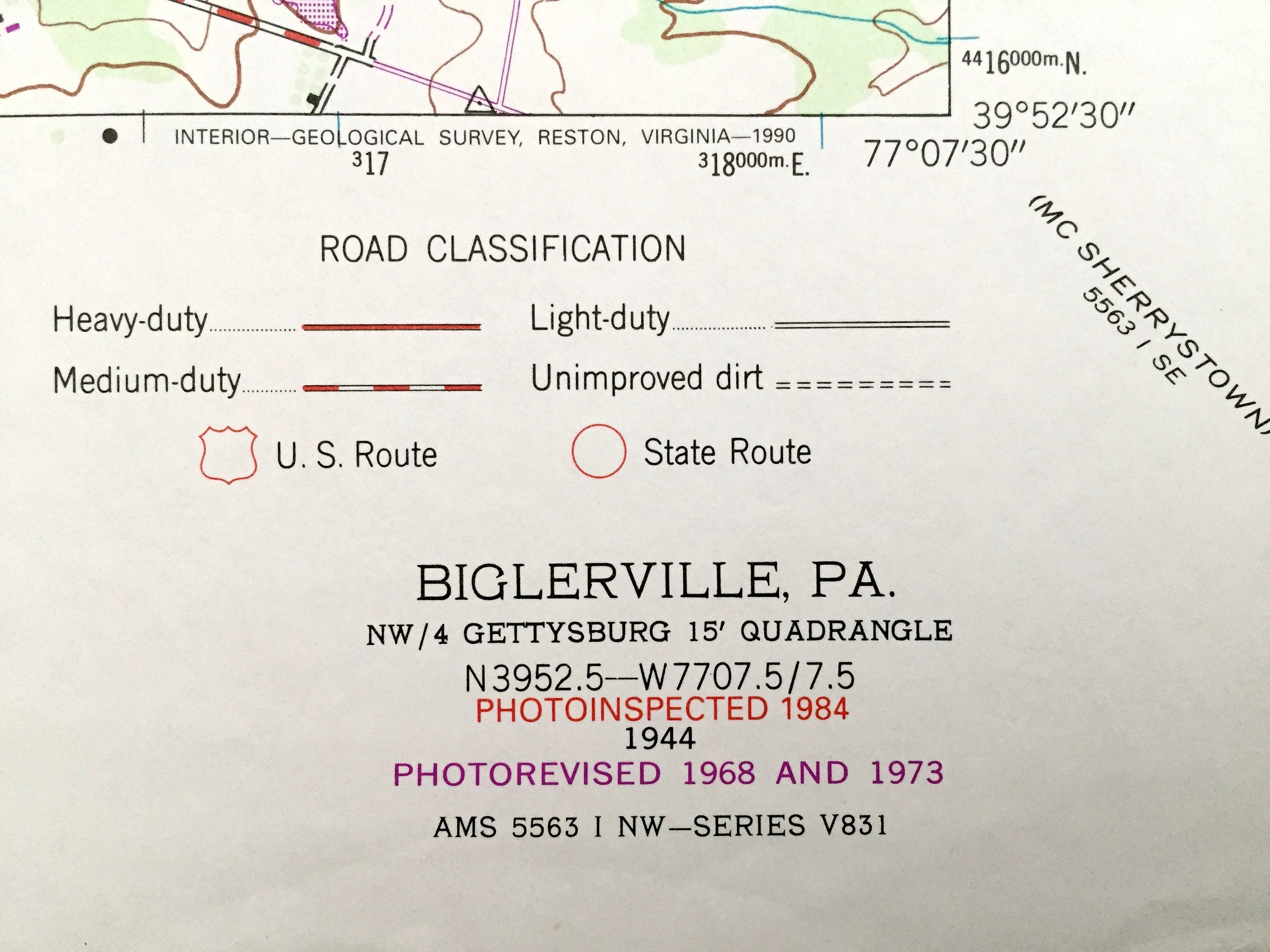 Antique Biglerville Pennsylvania 1944 US Geological Survey Etsy