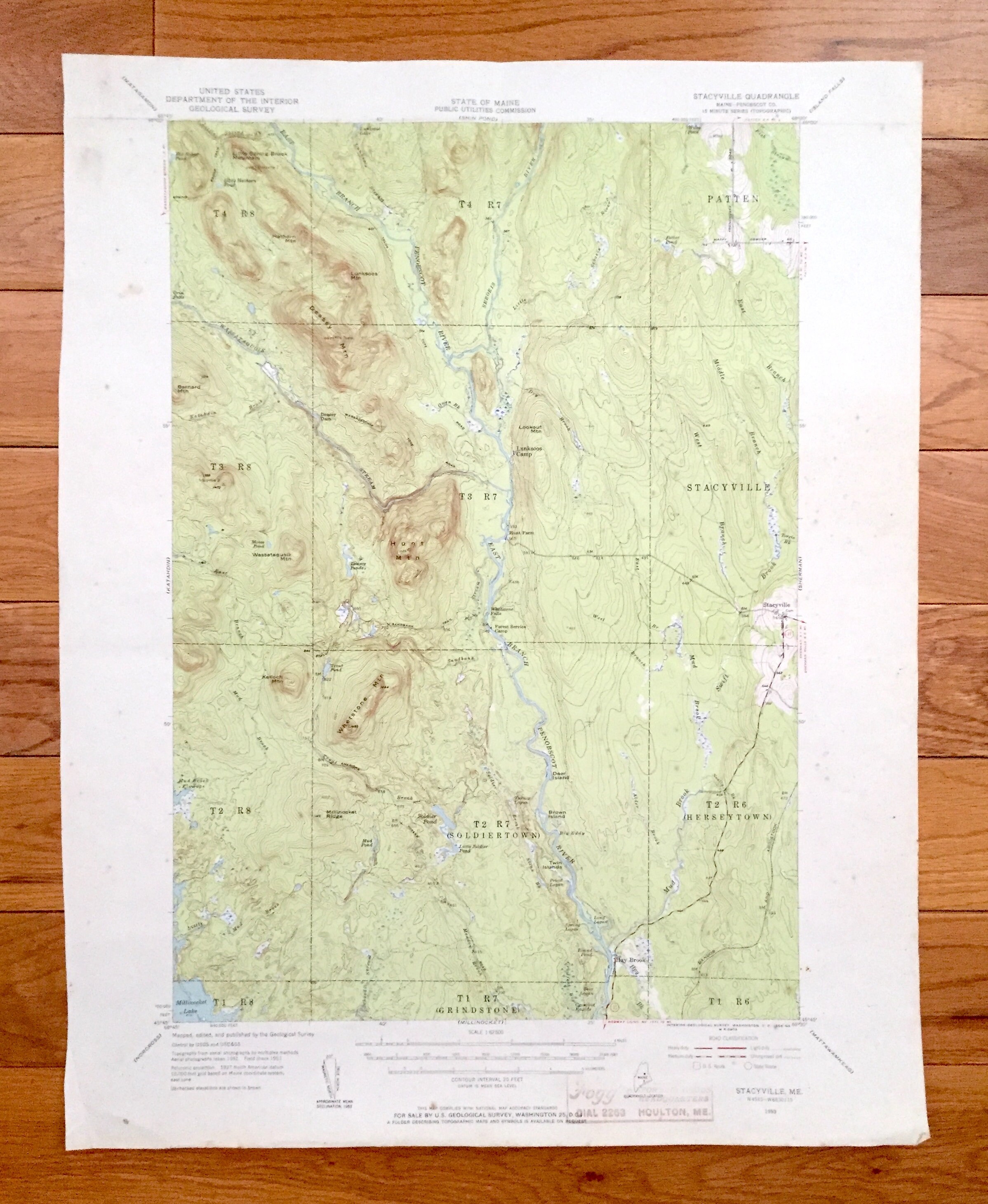 Antique Stacyville Maine 1953 US Geological Survey Etsy UK