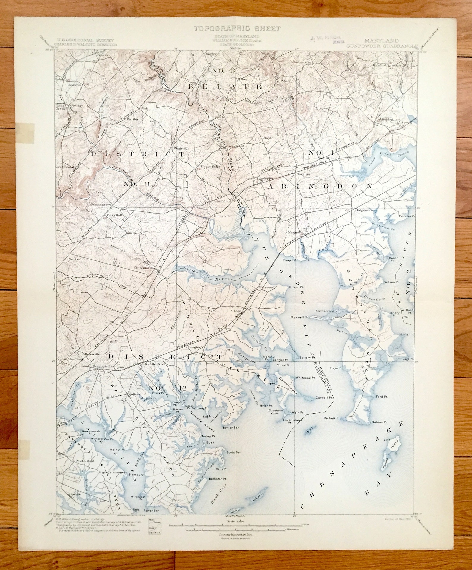 Antique 1901 Aberdeen Proving Ground Maryland US Geological Etsy