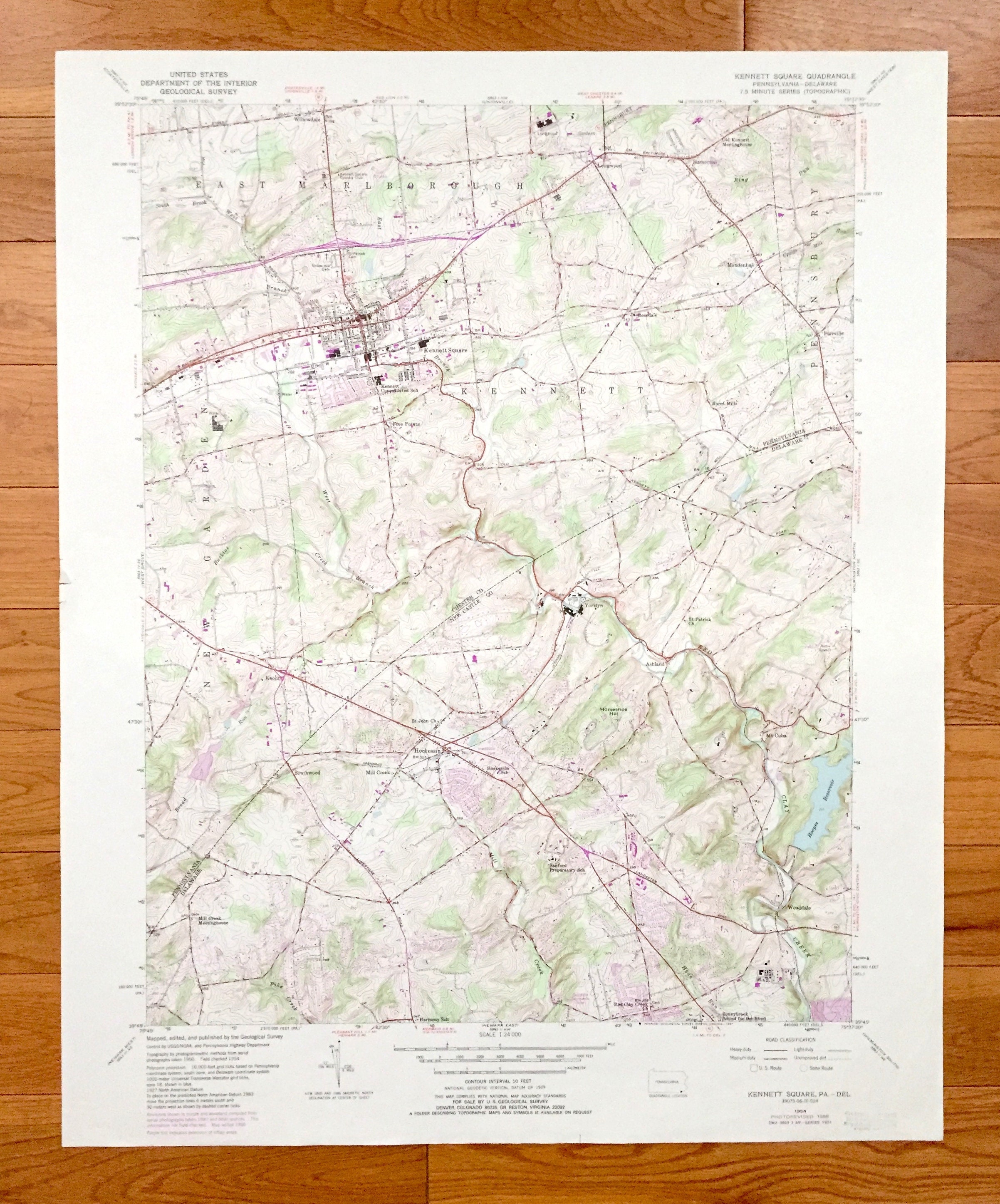 Antique Square Pennsylvania 1954 US Geological Survey Etsy UK