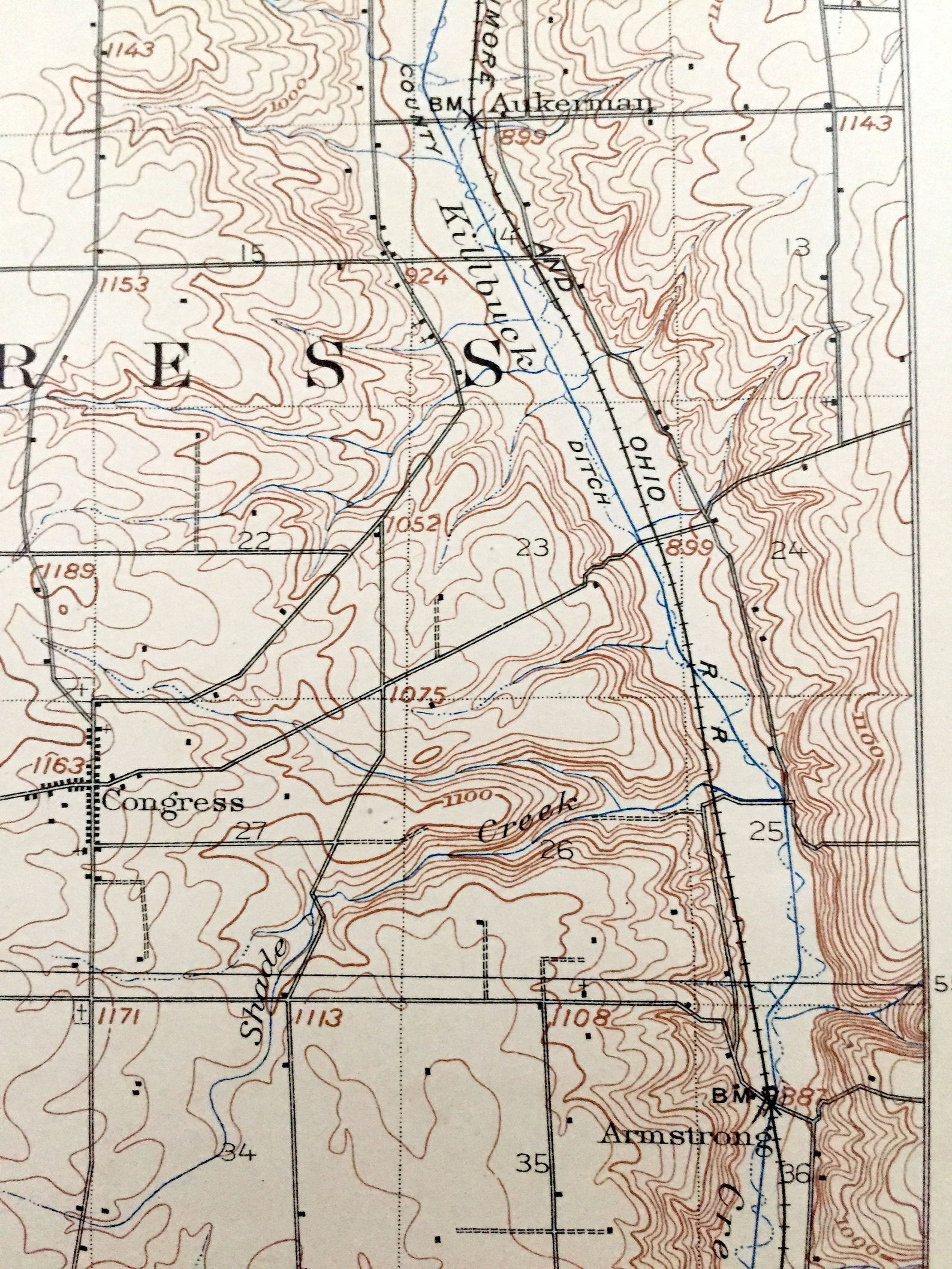 Antique West Salem Ohio 1908 US Geological Survey Topographic Etsy