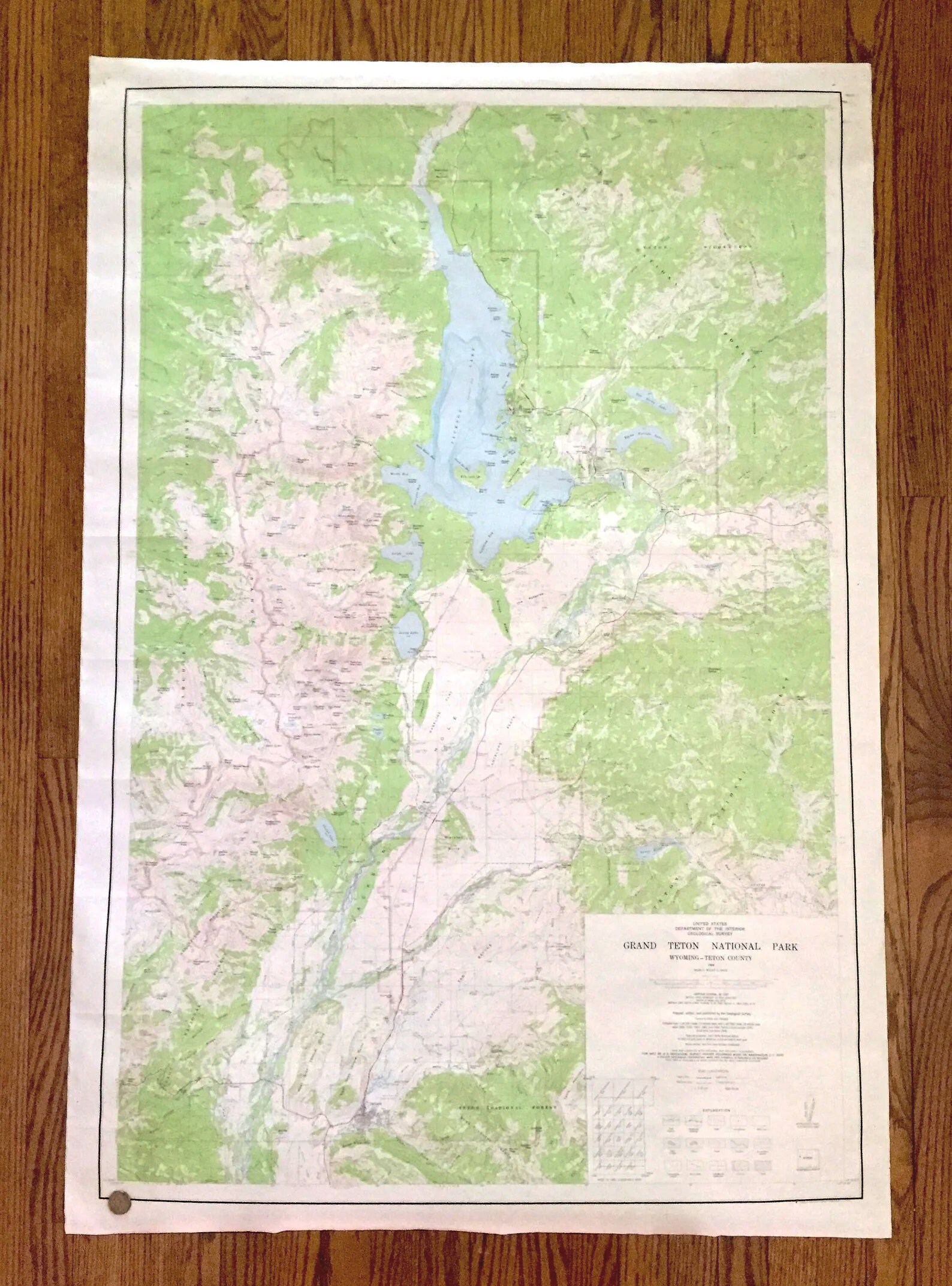 Grand Teton National Park Hand-Drawn Map Poster - Authentic 18x24