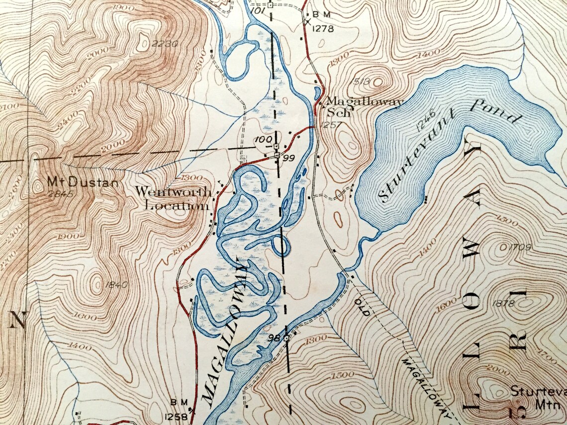 Antique Umbagog Lake Errol New Hampshire 1934 US Geological Etsy France