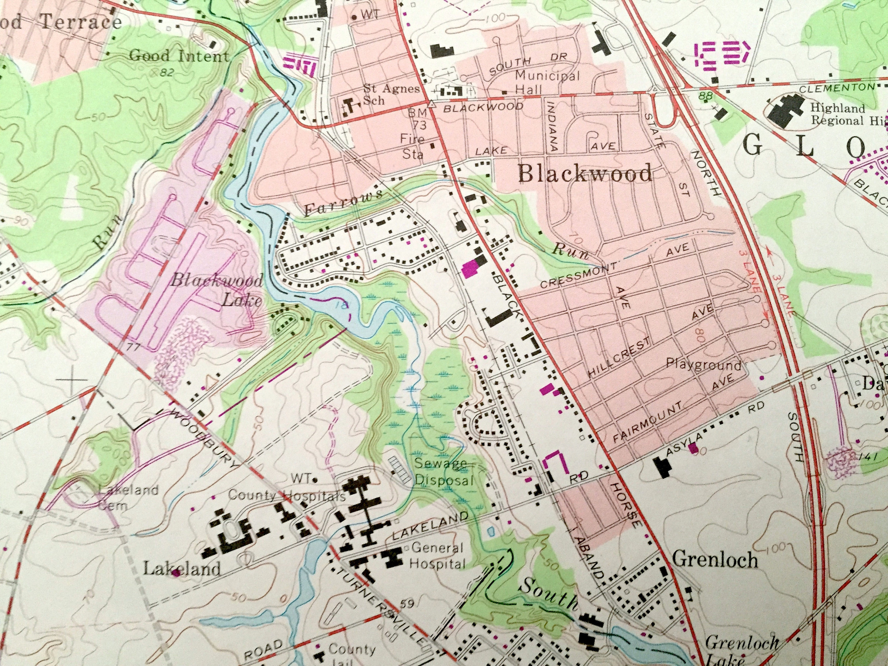 Antique Runnemede New Jersey 1967 US Geological Survey Etsy UK