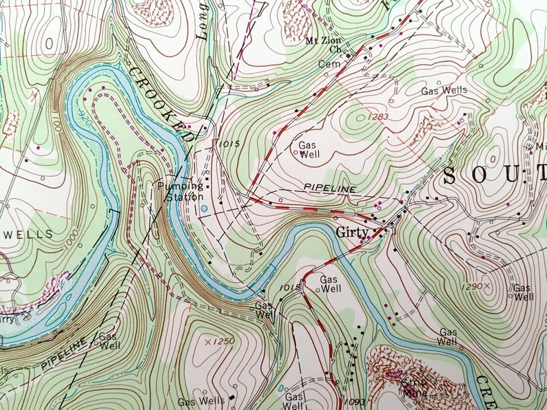 South Bend Plumcreek Burrell Kittanning Pennsylvania 1964 US Geological Survey Topographic Map \u2013 Armstrong County Antique Whitesburg