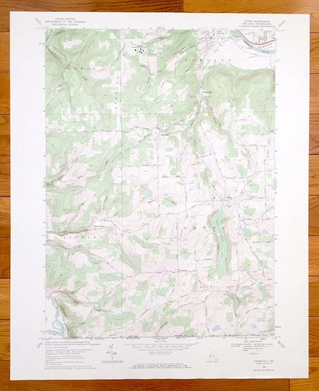 Antique Caton New York 1969 US Geological Survey Topographic Etsy