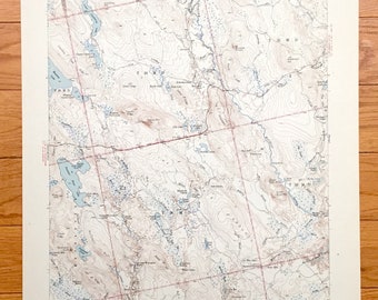 Antique Tug Mountain, Maine 1943 US Geological Survey Topographic Map – Cranberry Lake, Indian Ridge, Pleasant River, Washington County ME