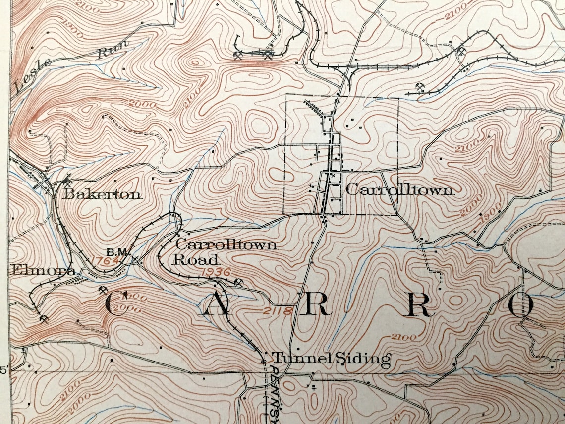 Antique Patton Pennsylvania 1904 US Geological Survey Etsy