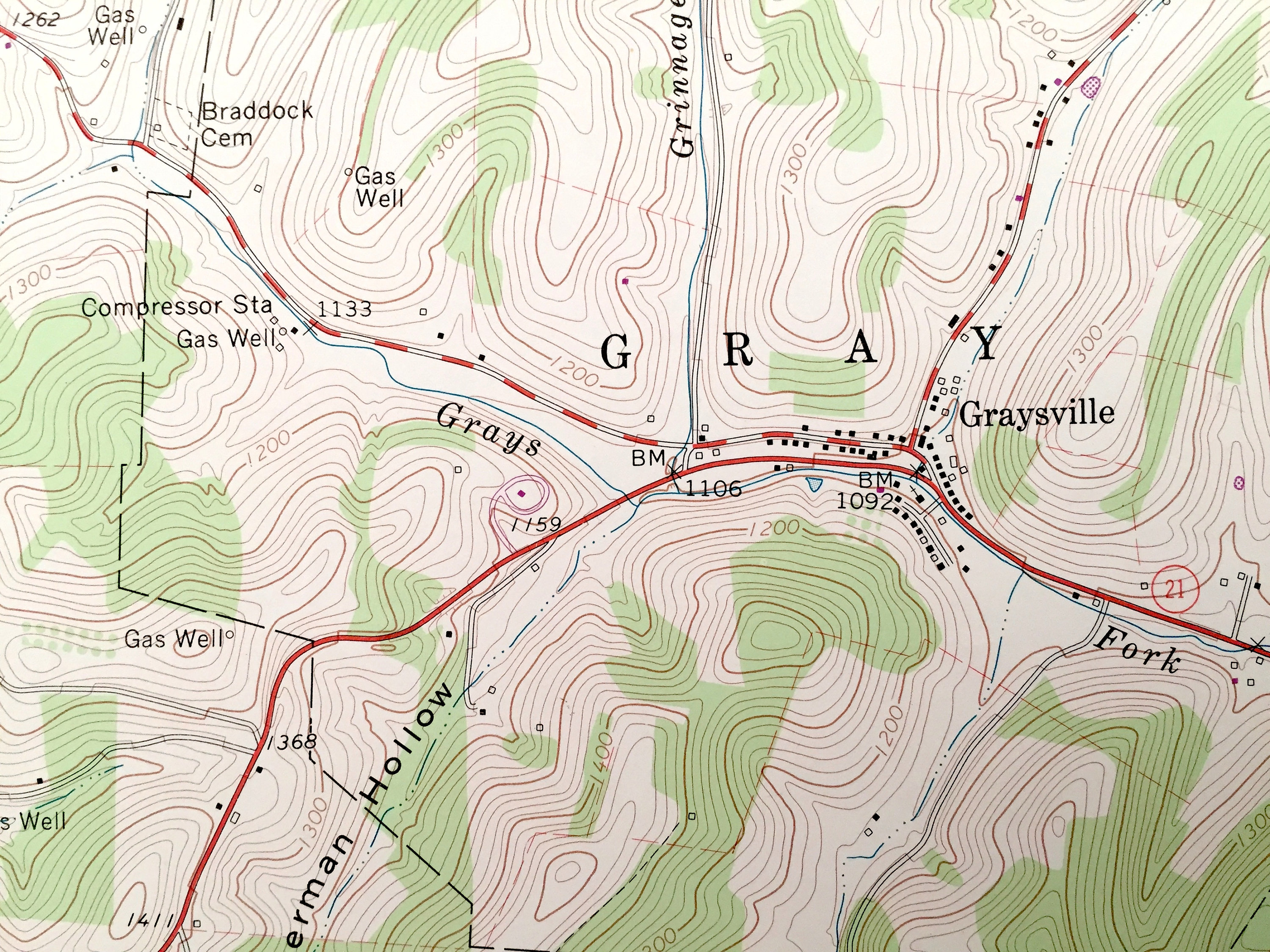 Antique Wind Ridge Pennsylvania 1964 US Geological Survey Etsy