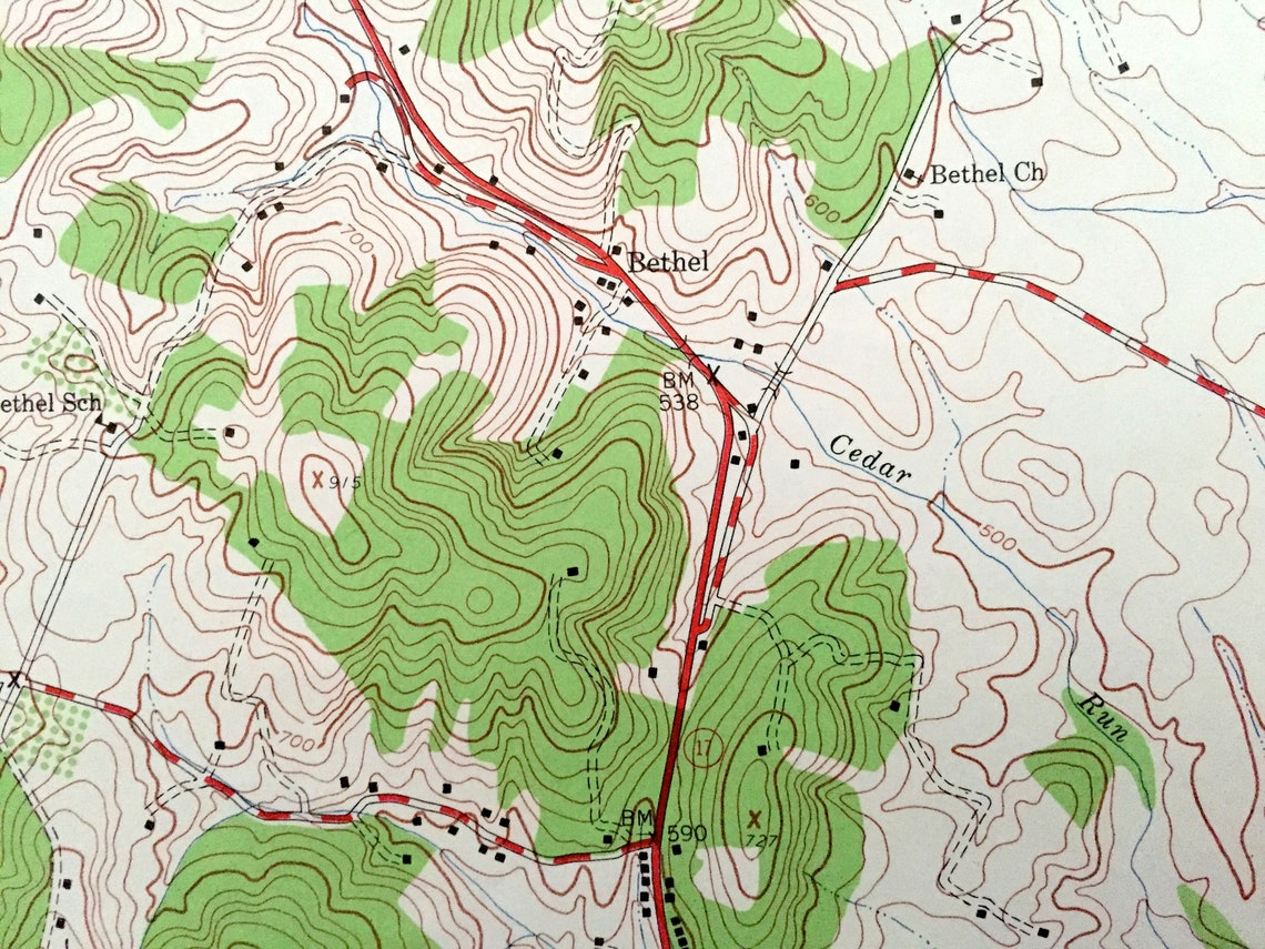 Antique Marshall Virginia 1943 US Geological Survey Etsy