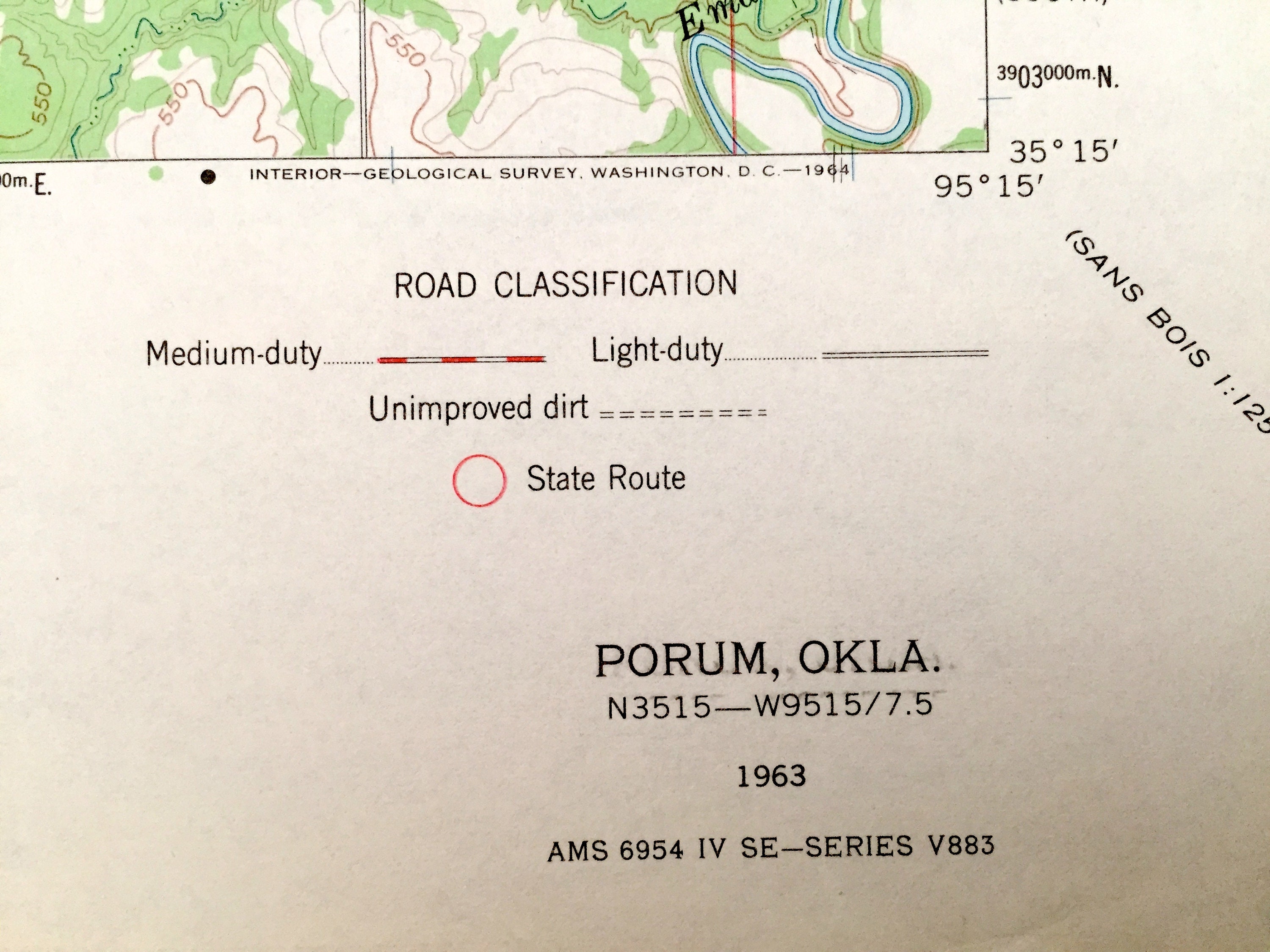 Antique Porum Oklahoma 1963 Mapa topográfico del Servicio Etsy