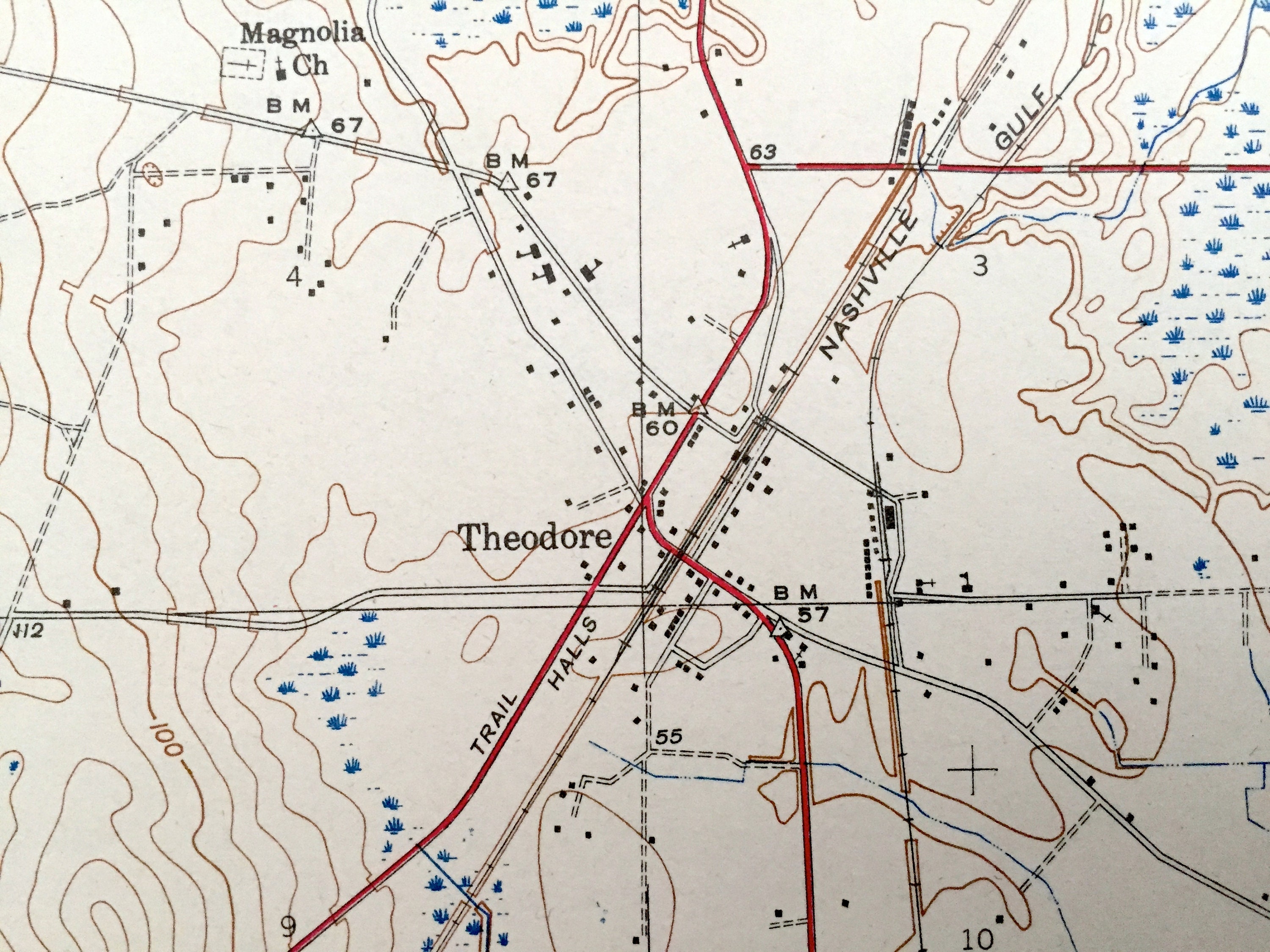 Antique Theodore Alabama 1943 US Geological Survey Etsy