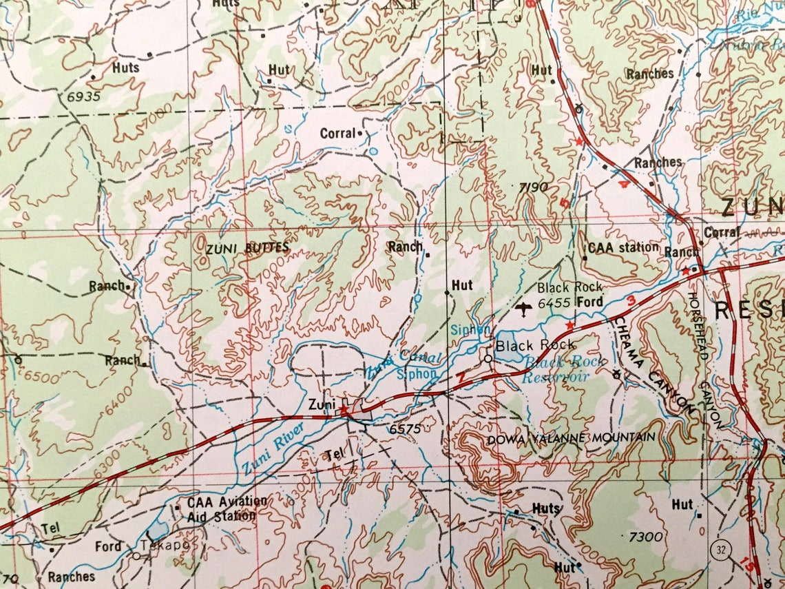 Antique Gallup New Mexico 1954 US Geological Survey Etsy UK