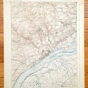 Antique Chester County, Pennsylvania 1898 US Geological Survey Map – Philadelphia, Delaware, Upper Darby, Haverford, Swarthmore, Media, PA