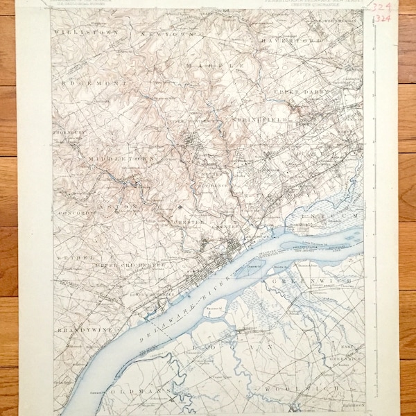 Map of Swarthmore Pa Etsy