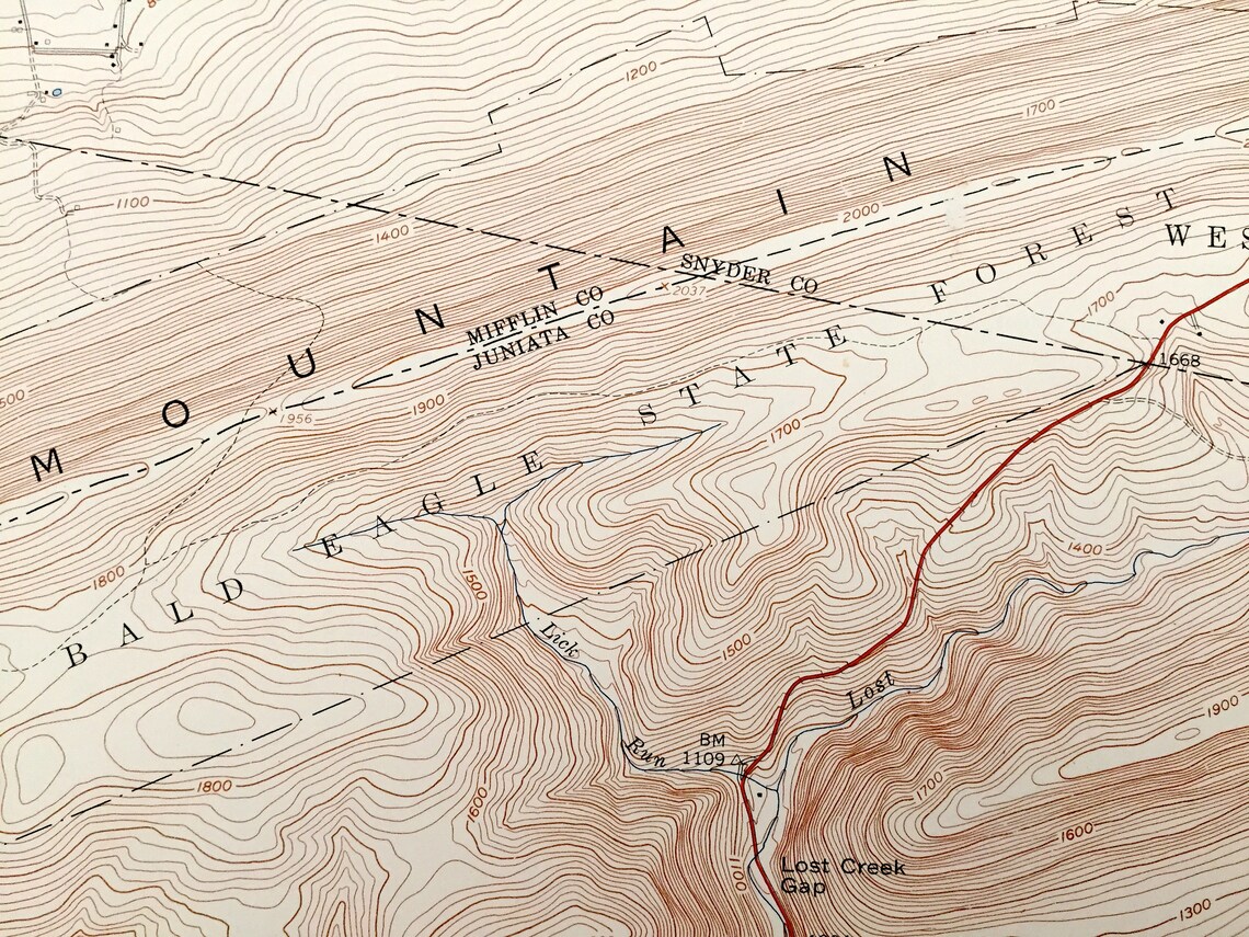Antique McClure Pennsylvania 1959 US Geological Survey Etsy