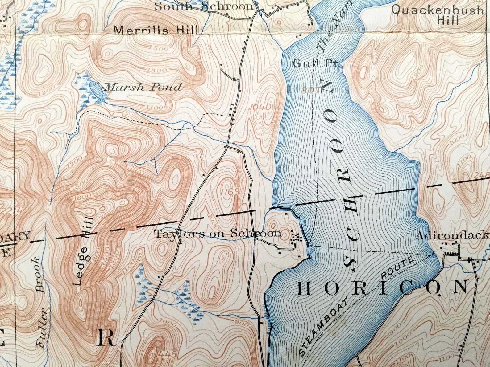 Antique Schroon Lake New York 1897 US Geological Survey Etsy