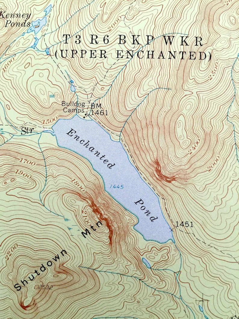 West Forks Plantation Antique Pierce Pond Bowtown Lower Enchanted Maine 1958 US Geological Survey Topographic Map \u2013 Upper Enchanted