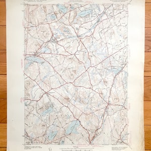Antique Westford, Massachusetts 1939 US Geological Survey Topographic Map – Littleton, Chelmsford, Carlisle, Forge Village, Graniteville, MA