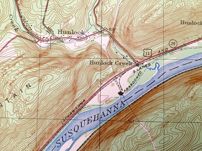 Antique Nanticoke Pennsylvania 1947 US Geological Survey Etsy