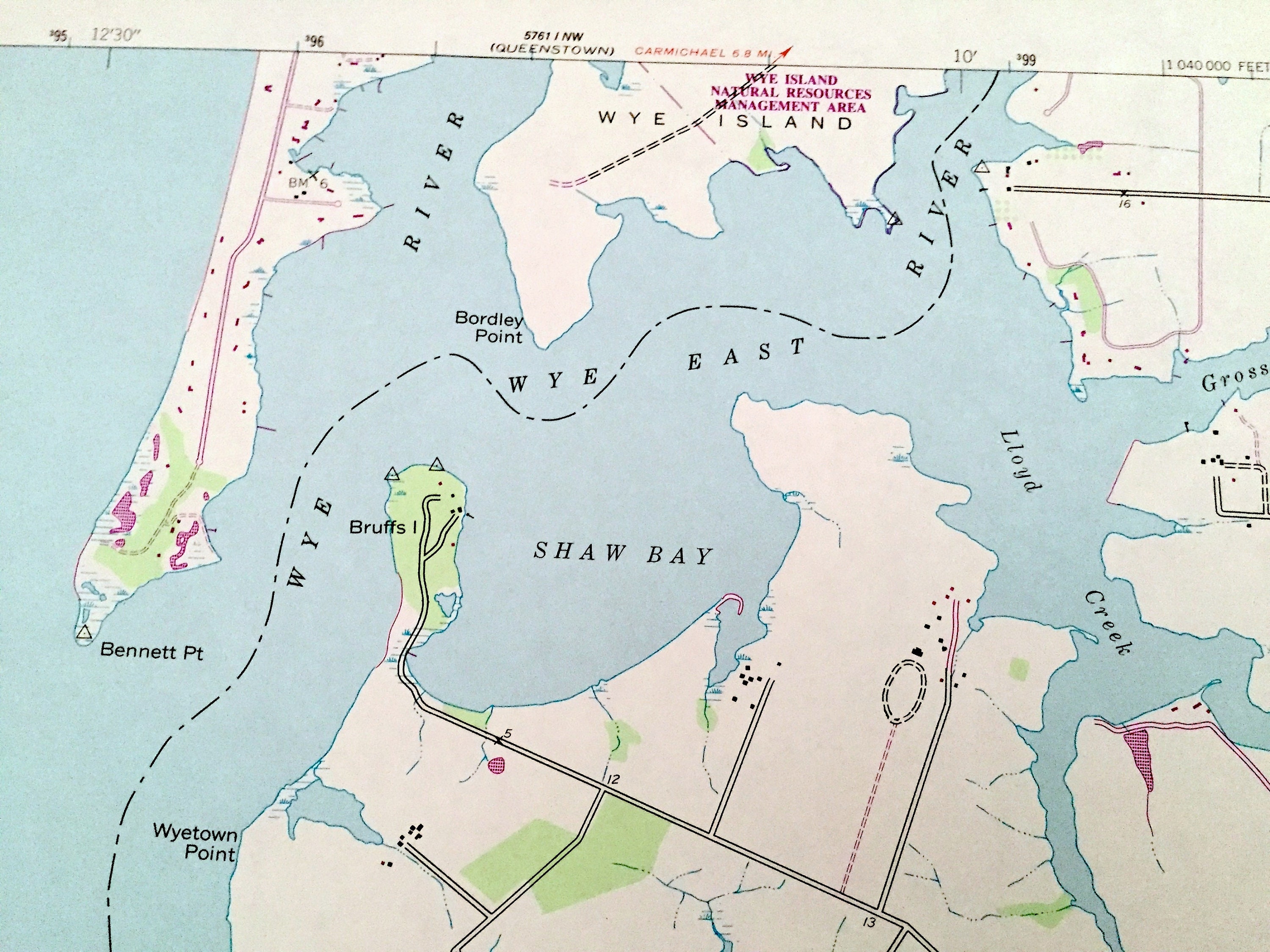 Antiguo St. Michaels Maryland 1942 Us Geological Survey Etsy